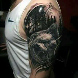 I know isn't her style but this tattoo is a dream,  and be tattooed by Megan is also a big dream to me! #megandreamtattoo #dream #bear #meganmasacre