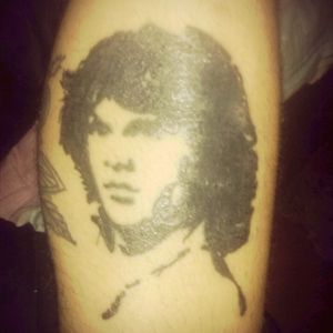 Jim Morrison's silhouette tattooed by me on my self.