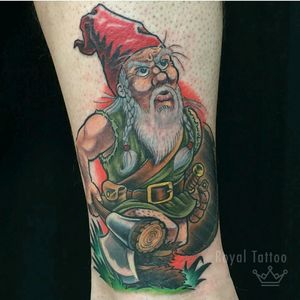 Gnome by Théo For info or bookings pls contact us at art@royaltattoo.com or call us at + 45 49202770 #royal #royaltattoo #royaltattoodk #royalink #royaltattoodenmark #colortattoo #color #gnome #gnometattoo #axe #nisse #nissetatovering #folklore #folkloretattoo