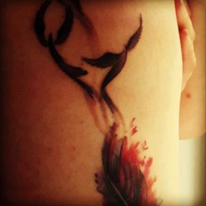 #sistertattoos #love_ink #feather #fantasy #bird #watercolored