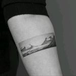 By #Ponto #handpoked #landscape #mountains #snow #dotwork
