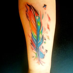 #watercolorfeather #tattoolove #inked #inked4life #mywork