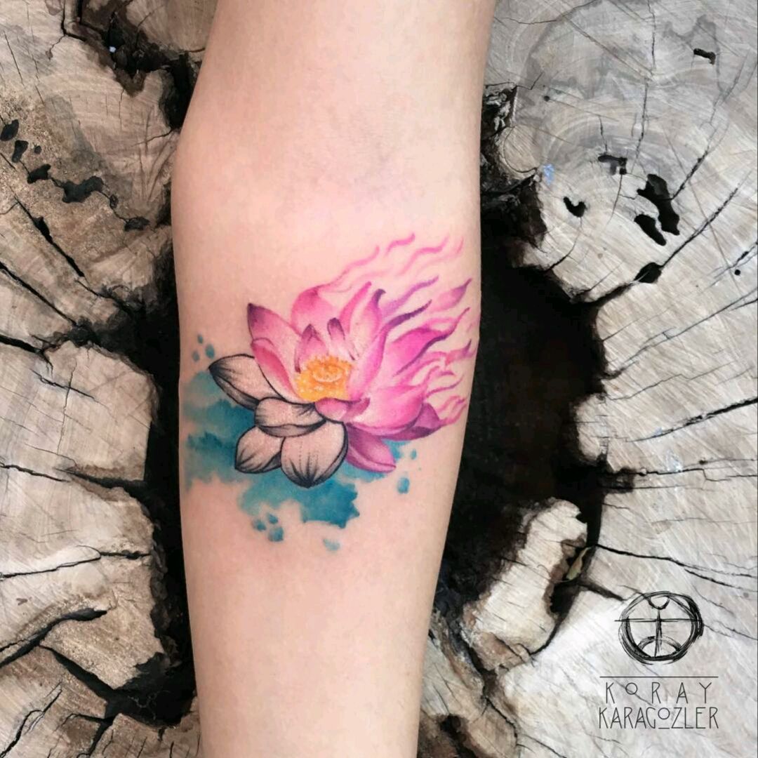 Abstract watercolor lotus tattoo Royalty Free Vector Image
