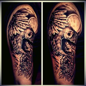 #owl #barnowl #nautilus #blackandgrey #realism #davehind#latattoostudio2