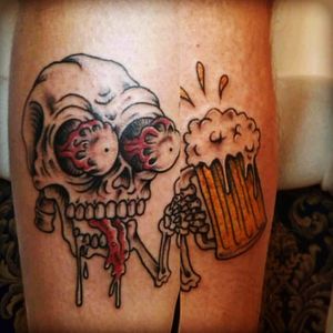 Die with a beer in your hand! #skull #beer #jimbophillips