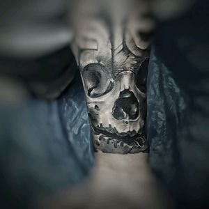 My skull tattoo #realistic #skulltattoo #blackandwhite #ink4life  #tattoos_of_instagram  #tattooedarm