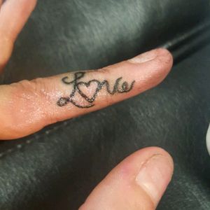 Didn't quite come out so clear...#love #finger #fingertattoo