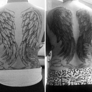 Old wings / new wings#angelwings #coverup #backpiece #wings