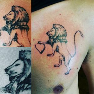 leone sul petto 13×12 cm impronta medievaleGrazie Mauro Carapacchilion on the chest 13 × 12 cm medieval mark#project #drawing #tattoo #nostoppassion