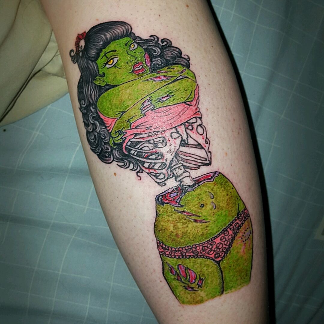 zombie pinup tattoo flash
