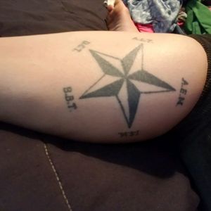 My nautical star with all my siblings initials.