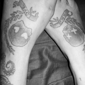 First tattoo on my 18th birthday- Green Day logo/lyrics on both tops of my feet #rageandlove #greenday #foottattoo