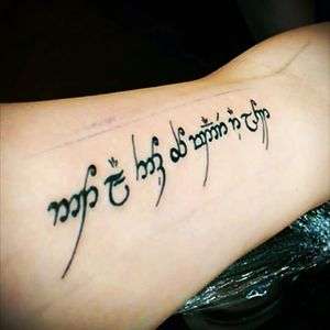 My first ink.'Not all those who wander are lost' in Quenya.#lotr #lotrtattoo #elvishwriting #firstink #personal