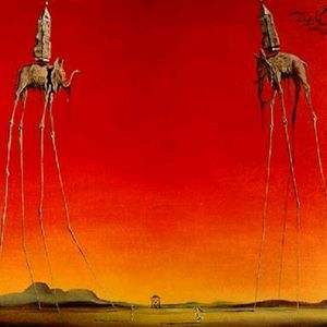 #MEGANDREAMATTOO Salvador dali is one of my major art influence and i would love on of the les elephants down my leg in a trash polka style with the reds, ornages and black incorporated into it.