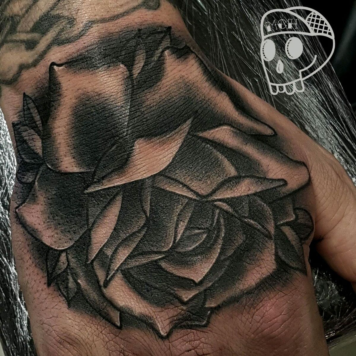 Tattoo uploaded by MarcinCh • Black rose on hand. #marcinchtattoo  #loyaltothecoil #rose #blackandgrey #Black • Tattoodo