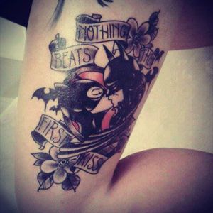 My amazing fresh tattoo by Dask Saketattoocrew!So glad about it ♡#saketattoocrew #dasksaketattoocrew  #oldschooltattoo #thebatandthecat