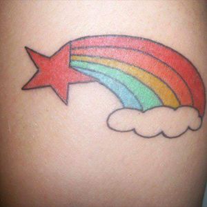 #Tattoo #Rainbow #firsttatoo #Clouds #stars #welove