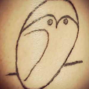 Owl draw by Pablo Picasso.Tattoo artist:#natanholtz