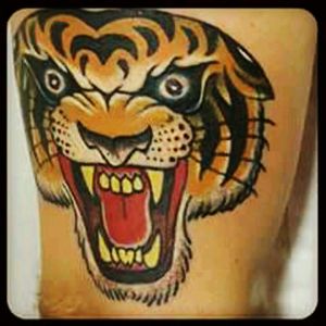 #traditional #tiger #tigerhead #TigerHeadTattoo  by Melissa Gamboa