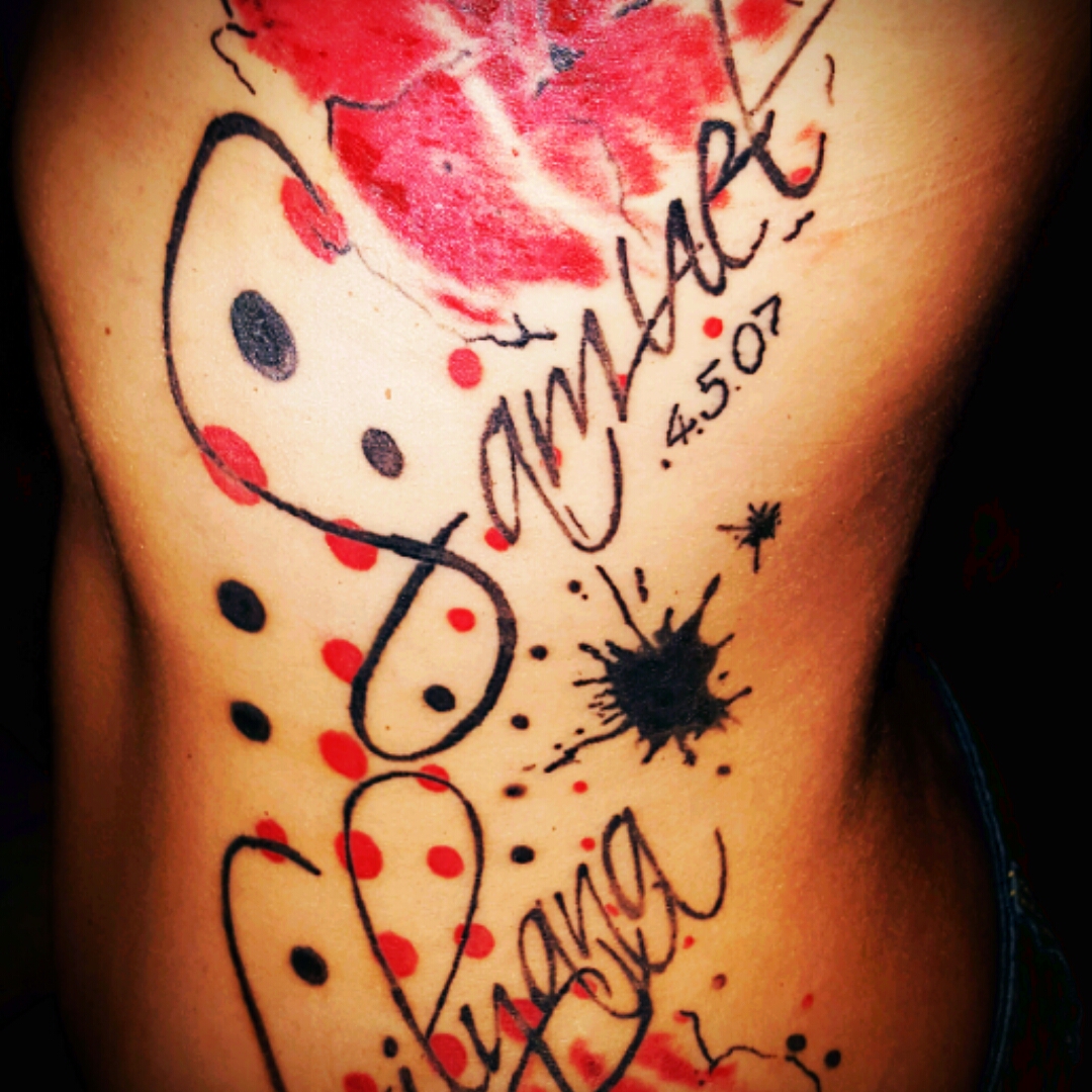 Tattoo uploaded by Liz Hansen β’ My son and daughters name and birthdays. β’ Tattoodo Tattoo uploaded by Liz Hansen β’ My son and daughters name and birthdays. β’ Tattoodo