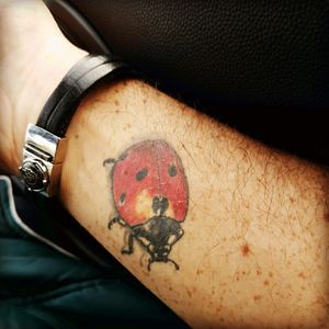 In France, the ladybug is supposed to give luck. I made this tattoo when I much needed luck.