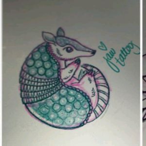 How adorable is this little armadillo by jaw tattoos, would love this as a filler