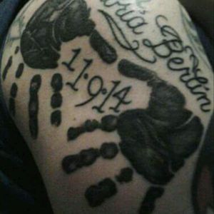 Tattoo for my daughters birth. #handprints #heart #birthtattoo
