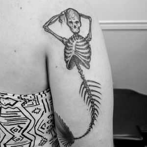 Skeleton mermaid #skeleton #mermaid #tattoo