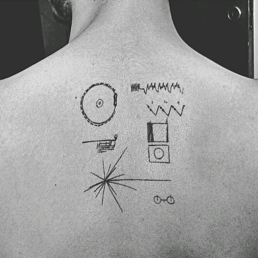 Dr Emily Petroff on Twitter Were doing scientistswithtattoos Heres  my Voyager golden record pulsar tattoo with bonus extra nerdy solar eclipse  shadows httpstcow7CKK6Cg8g  Twitter