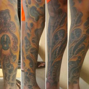 #allsaintstattoo #tattoo #tattoos #tattooartist #tattooshop #art #artist #daytonabeach #florida #fkirons #mickeysharpz #fusiononk #legsleevetattoo #biomechanicaltattoo