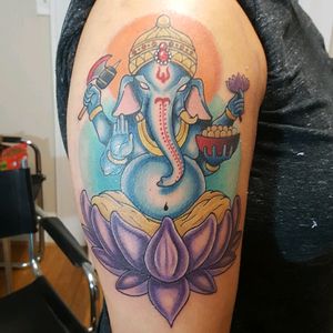 Ganesh tattoo by Sam Ramsey