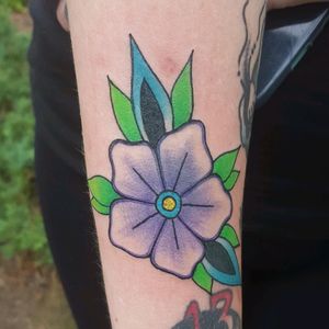 Traditional flower tattoo by Sam Ramsey