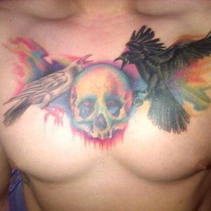 Crows fighting for my skull
