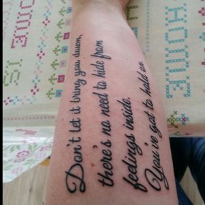 #meaningfultattoo #songlyrics by #Di-rect. #You'veGotToHoldOn  #black  #lettering