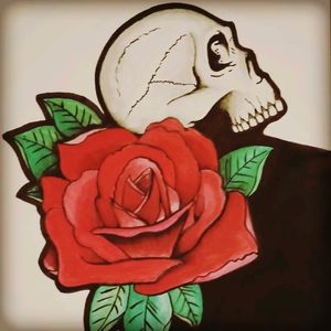 Skull/rose painting
