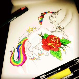Unicorn-rainbowish with Rose design