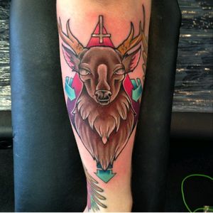 Done by R13CH of Embellished Ink, Bournemouth#colour #color #newschool #stag #solid