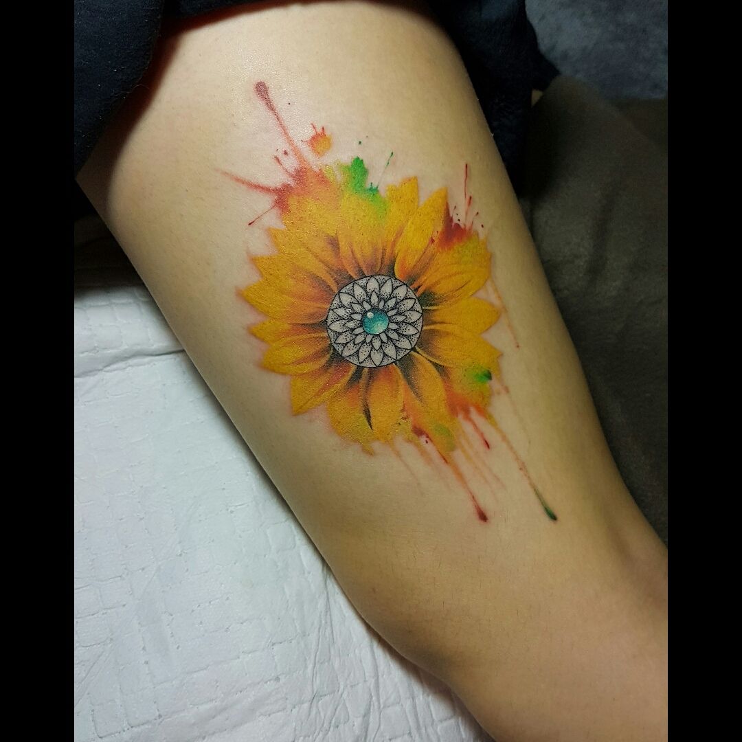 Sunflower tattoo by Claudia Denti  Photo 22247