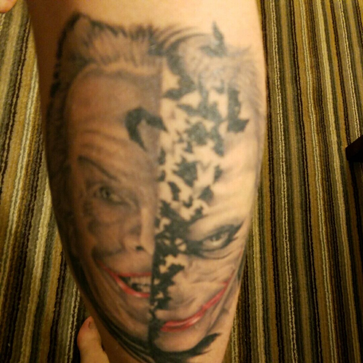 Tattoo uploaded by jonathan cordevant two joker split face mark of