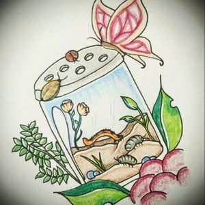 This is a mason jar with insects I drew! It's an idea for my dream tattoo♡ I love nature, and I'd be freakin happy to get tattooed by Megan! She'd make it look great :3 Greetings from CHILE! ♥ #megandreamtattoo #meganmassacrecontest #meganmassacrecompetition #tattoodo #illustration #insects #forestxwolf