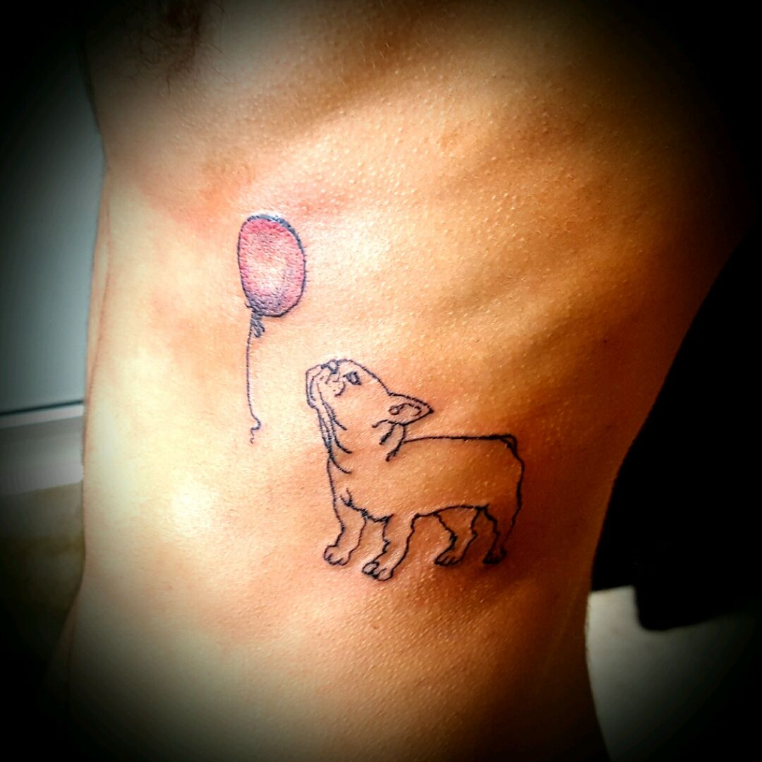 Tattoo uploaded by Constantinos Christofi  french frenchy  frenchbulldog bulldog outline balloon colour red  Tattoodo