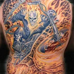 There are a LOT of bad Ghost Rider tattoos out there.. and this is NOT one of them :) <3 Would love something like this with the original 70s Zarathos instead! #GhostRider  #MeganDreamTattoo