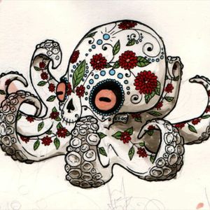 #meganamassacre I think this is right up your alley! I really want a Dia De Los Muertos style octopus! COMPLETE ARTISTIC CONTROL! #megandreamtattoo