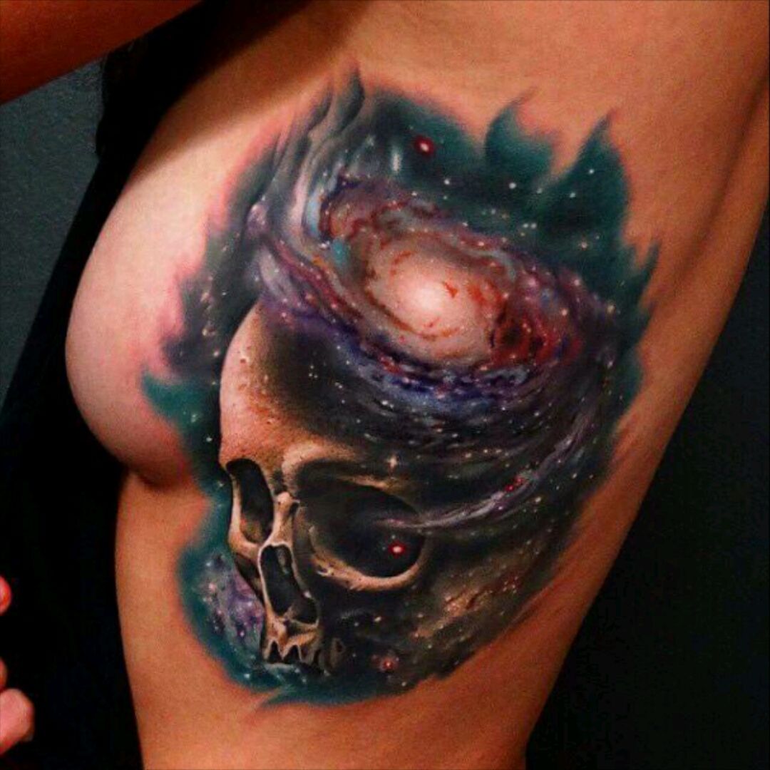 Tattoo uploaded by Claire • By #AdrianBascur #galaxy #space #geometric # triangle #ab • Tattoodo