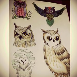 Dicking round with owls. Original drawing by me.