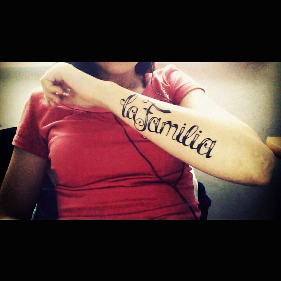 Tattoo of Letters Family Forearm