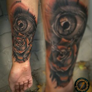 new #eye and #rose #tattoo