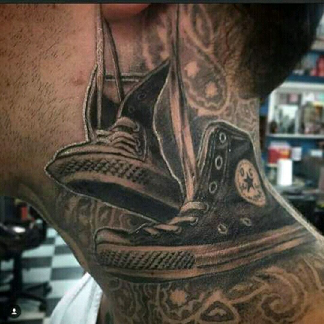 uploaded by Ocelotl • #Neck #Sneakers #Converse #BlackWork Tattoodo