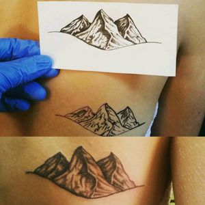 Hand poked mountains