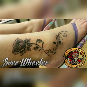 Tattoo Uploaded By Alan Svee Wheeler Girly Swirly Rose On An Ankle Tattoodo